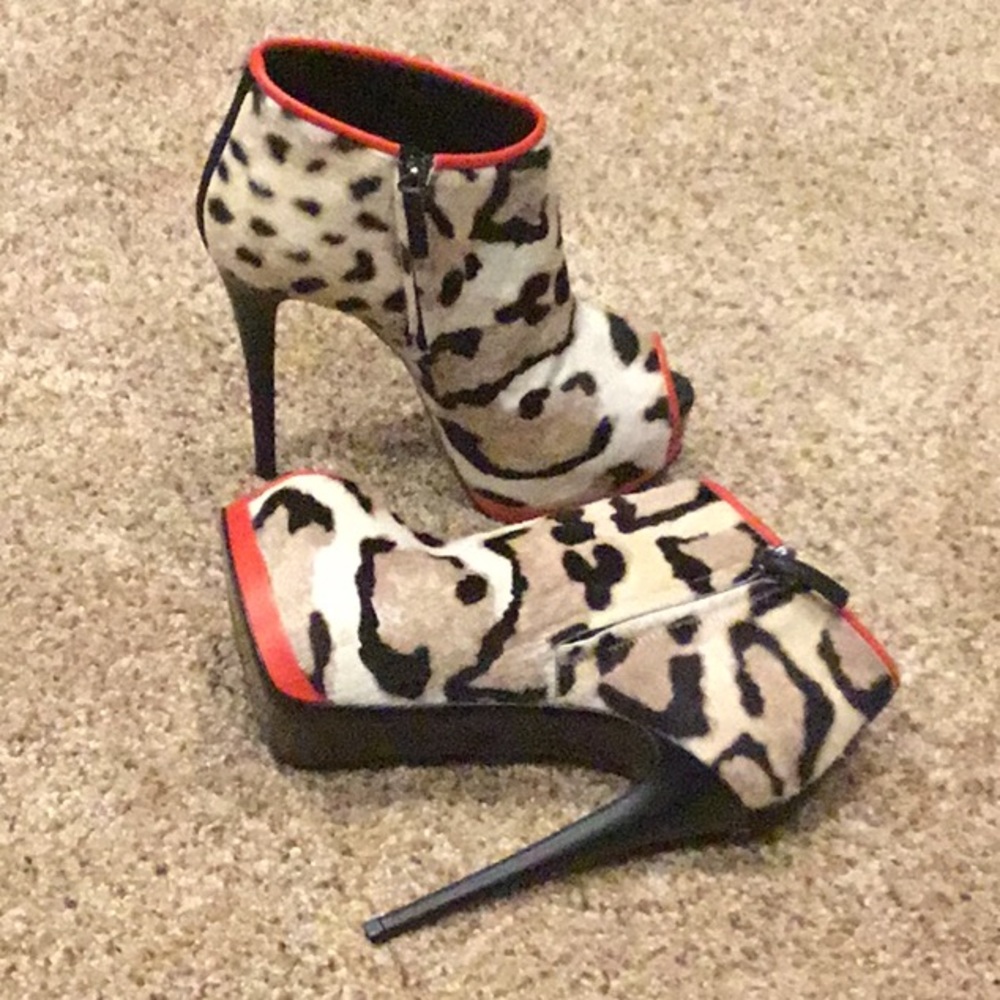 Giuseppe Zanotti leopard print calf hair boot